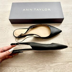 Ann Taylor Marcy Slingback Flats (Black)